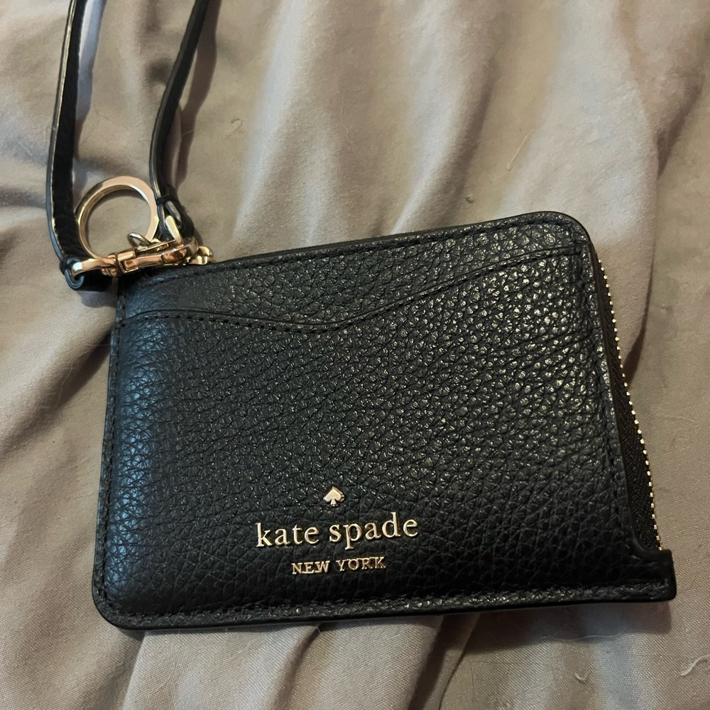 Kate spade black small zip wallet
